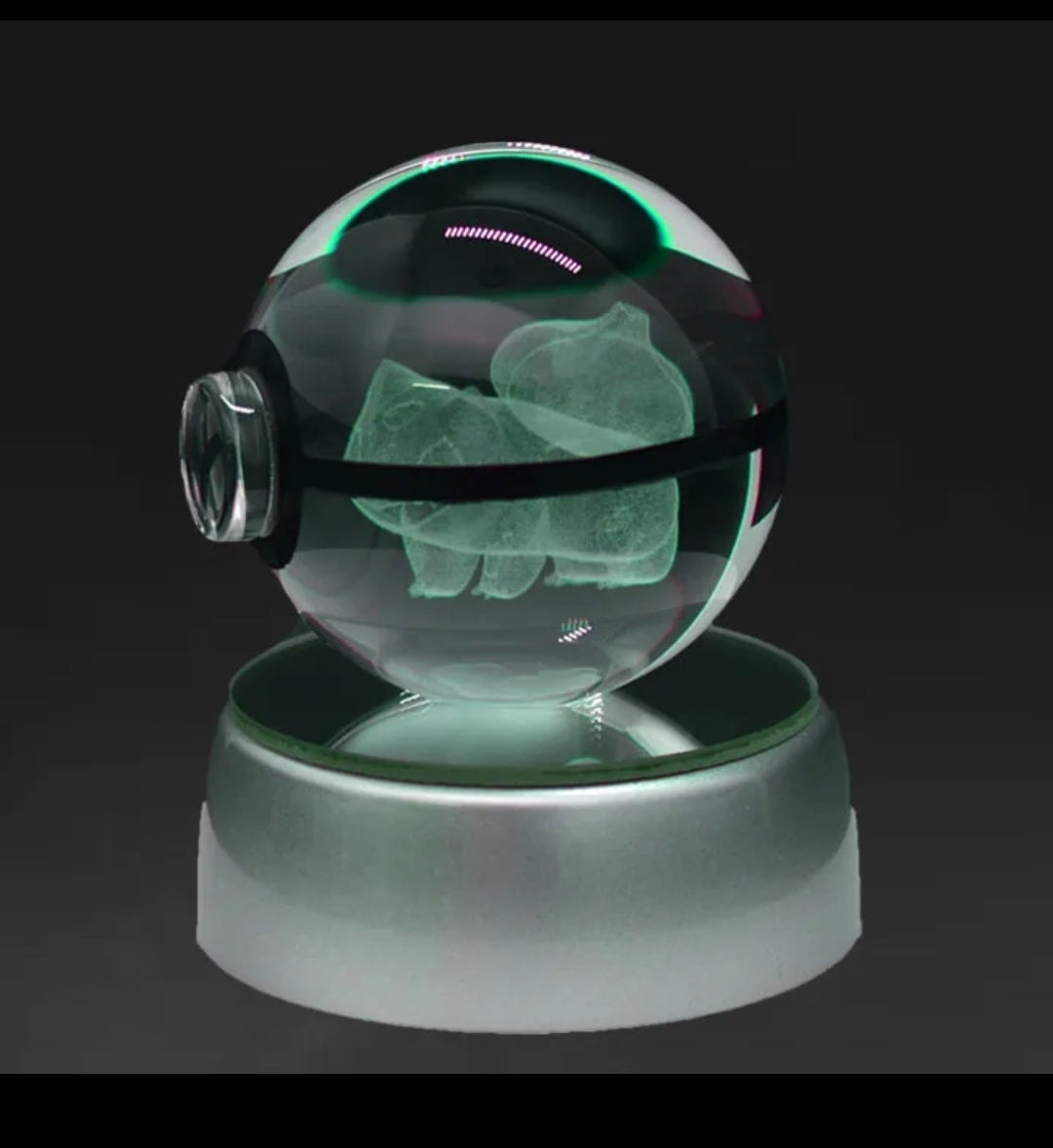 Poké Sphère Cristal 3D – Bulbizarre Édition Lumineuse
