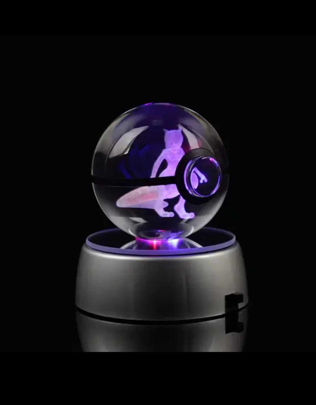 Poké Sphère Cristal 3D – Mewtwo Édition Lumineuse