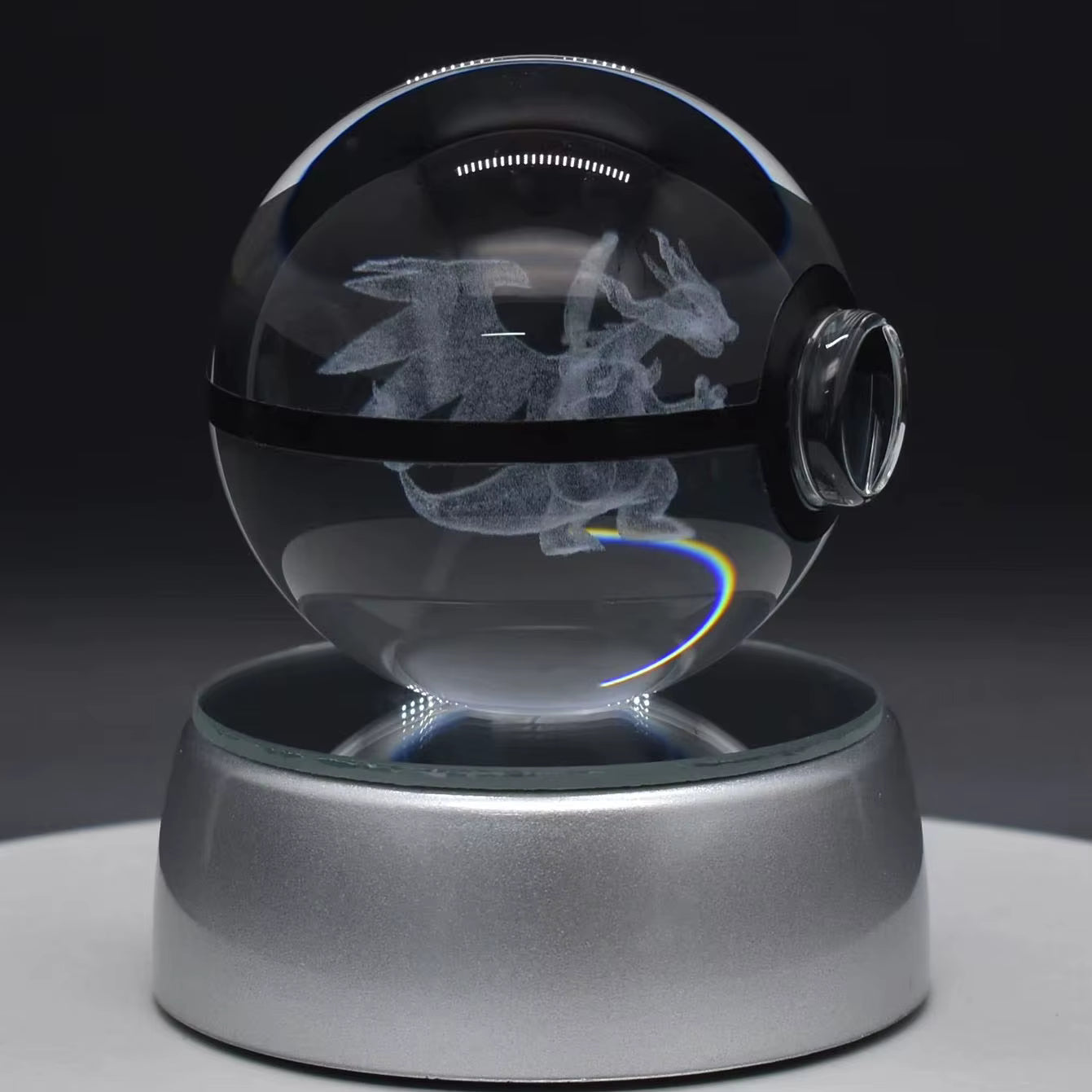 Poké Sphère Cristal 3D – Méga Dracaufeu Édition Lumineuse