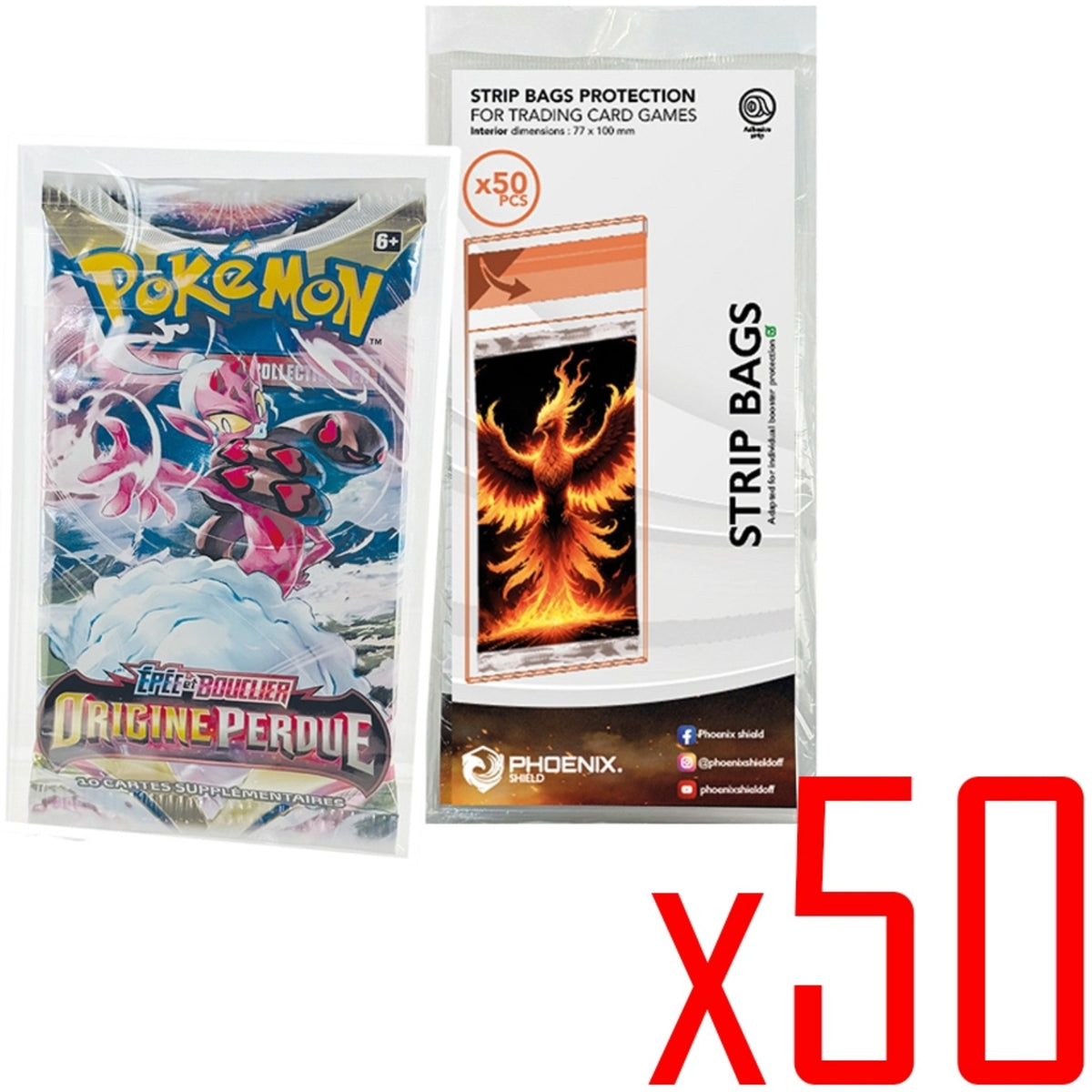 Phoenix Shield - Sleeves / Protections pour Boosters x50