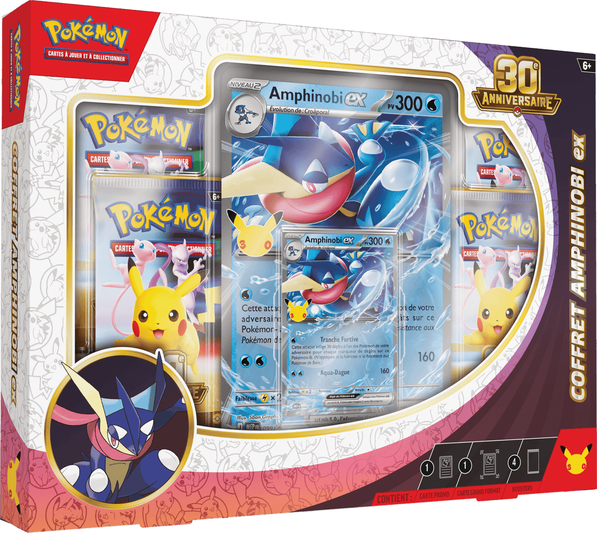 Pokémon - Coffret 30e Anniversaire Amphinobi-ex - 4 Boosters - FR