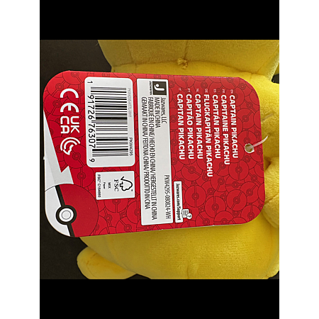 PELUCHE POKEMON 20 CM Captain Pikachu